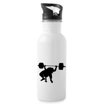 Bankdrücken - Trinkflasche mit integriertem Trinkhalm - Weiß - Rechts