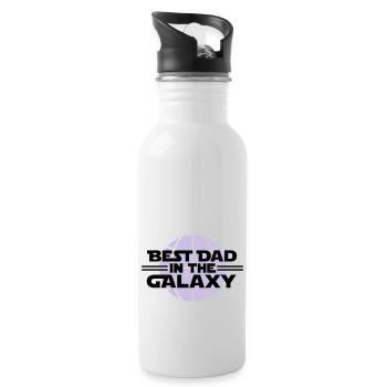 Best dad in he galaxy - Trinkflasche mit integriertem Trinkhalm - Weiß - Rechts