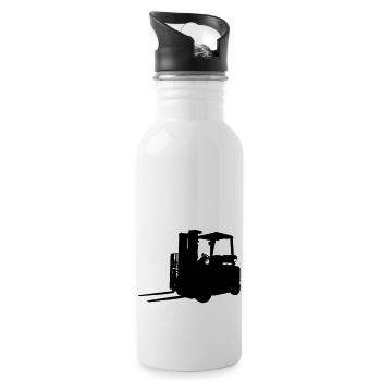 Gabelstapler - Trinkflasche mit integriertem Trinkhalm - Weiß - Rechts