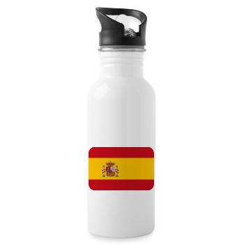 SPAIN FLAG round corner 400 dpi - Gourde avec paille intégrée - blanc - Droite