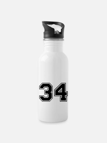 34 - Water bottle with straw - white