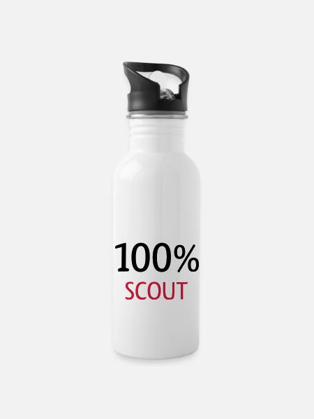 100% Scout - Water bottle with straw - white