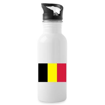 Drapeau Belge - Belgische vlag - Gourde avec paille intégrée - blanc - Droite