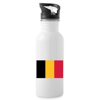 Drapeau Belge - Belgische vlag - Gourde avec paille intégrée - blanc - Droite