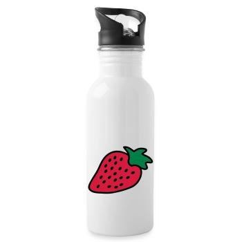 strawberry - Trinkflasche mit integriertem Trinkhalm - Weiß - Rechts