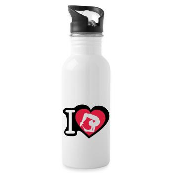 grs love heart heart gymnastique8 - Water bottle with straw - white - Right