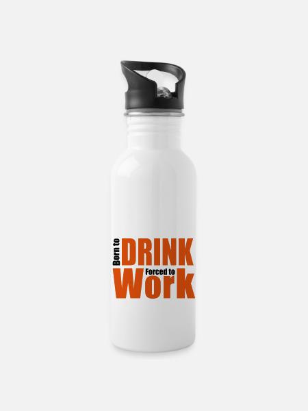 alkohol - Trinkflasche mit integriertem Trinkhalm - Weiß