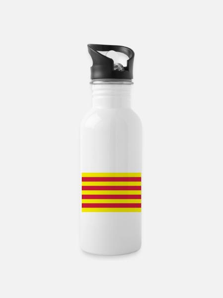 Bandera Catalunya - drapeau catalan - Gourde avec paille intégrée - blanc