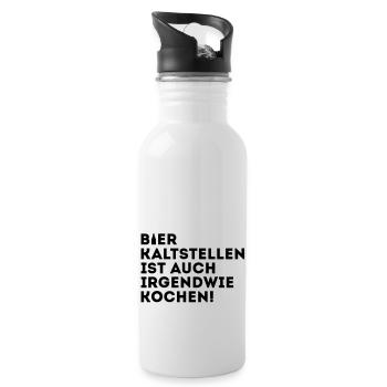 Dark pink COLD BEER IS ALSO MAKE ANY COOKING - Water bottle with straw - white - Right