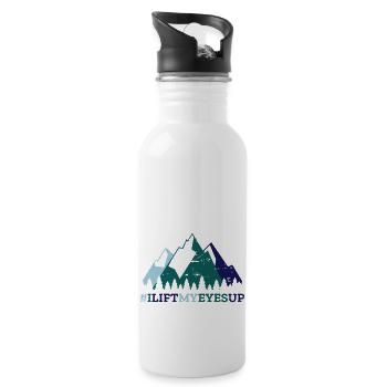 Psalm Mountain Berge Bergsteiger Bibel Bibelvers - Trinkflasche mit integriertem Trinkhalm - Weiß - Rechts