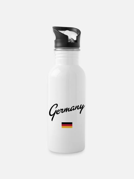 Germany - Trinkflasche mit integriertem Trinkhalm - Weiß