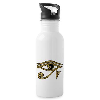 Eye of Horus / udjat - right eye - sun eye / - Gourde avec paille intégrée - blanc - Droite