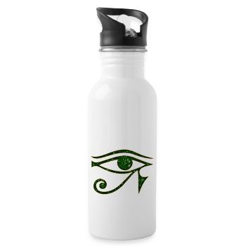 Auge des Horus, Horusauge, Ägypten, Schutzsymbol - Trinkflasche mit integriertem Trinkhalm - Weiß - Rechts