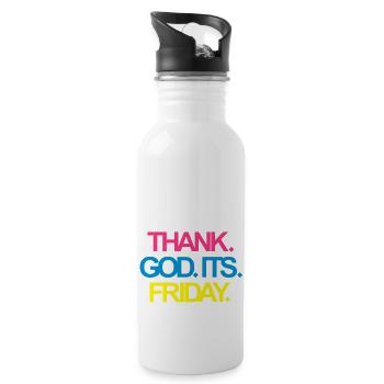 Its Friday! - Trinkflasche mit integriertem Trinkhalm - Weiß - Rechts