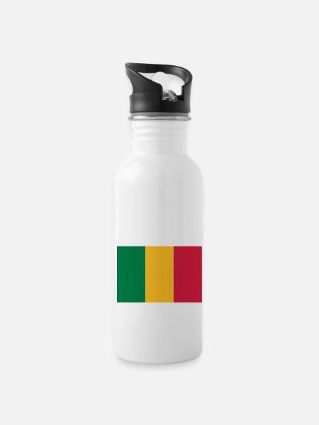 drapeau_mali - Gourde avec paille intégrée - blanc