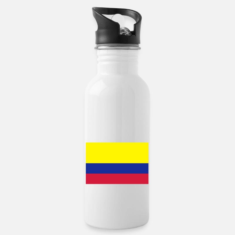 drapeau_colombie - Gourde avec paille intégrée - blanc