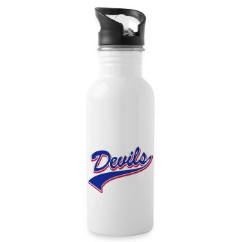 Devils Script Original - Trinkflasche mit integriertem Trinkhalm - Weiß - Rechts