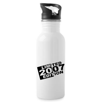 Jahr 2007 limited edition - Trinkflasche mit integriertem Trinkhalm - Weiß - Rechts