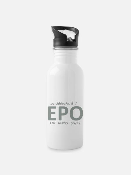 EPO - Trinkflasche mit integriertem Trinkhalm - Weiß