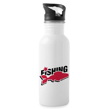 fishing_design_wo2 - Gourde avec paille intégrée - blanc - Droite