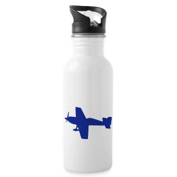 plane aerobatic aircraft aerienne4 flugzeu - Water bottle with straw - white - Right