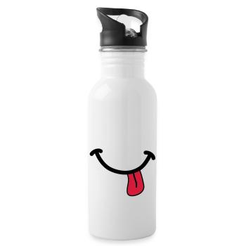 SMILEY - Trinkflasche mit integriertem Trinkhalm - Weiß - Rechts