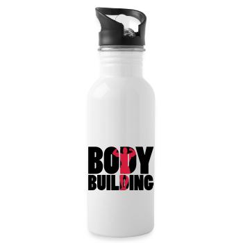 Body Building - Gourde avec paille intégrée - blanc - Droite