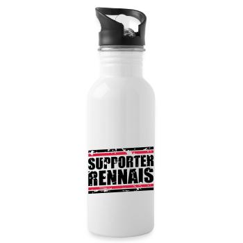 Supporter Rennais vintage - Gourde avec paille intégrée - blanc - Droite