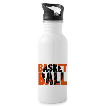 Basketball - Water bottle with straw - white - Right