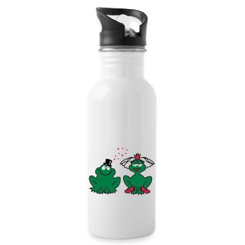 Mariage - JGA - mariée - Paire - Frog Couple - 3C - Gourde avec paille intégrée - blanc - Droite
