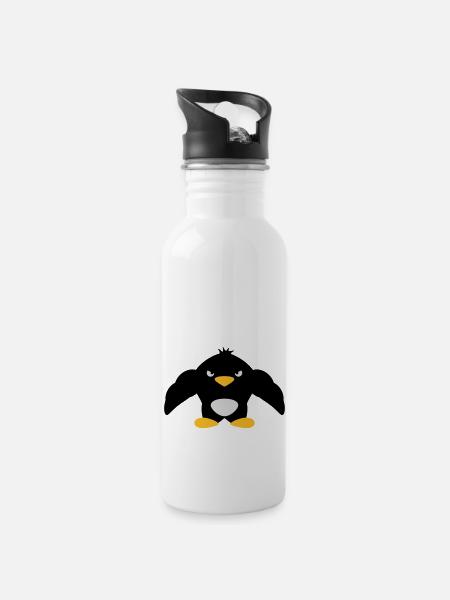 Muscle Penguin - Gourde avec paille intégrée - blanc
