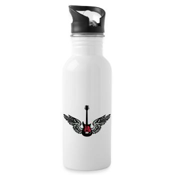 guitar_wings_042013_a_3c - Water bottle with straw - white - Right