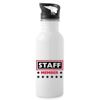 Membre du personnel Amis de l’équipe Logo de l’équipe du personnel - Gourde avec paille intégrée - blanc - Droite