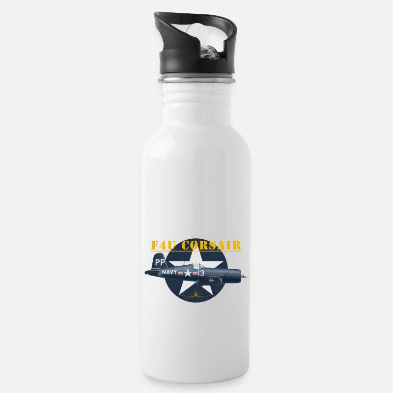 F4U-5P shirt design - Gourde avec paille intégrée - blanc