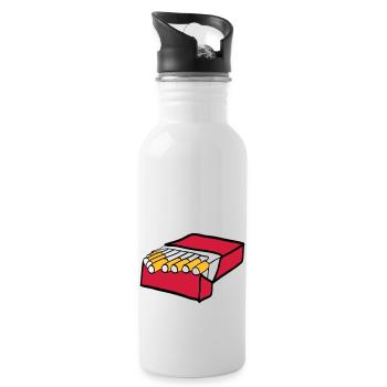 Zigaretten - Trinkflasche mit integriertem Trinkhalm - Weiß - Rechts