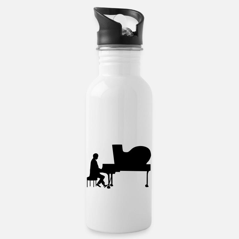 pianiste - Gourde avec paille intégrée - blanc
