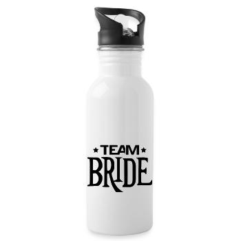 team_bride_se1 - Water bottle with straw - white - Right