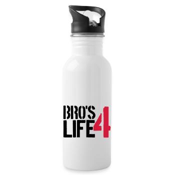Cool Bros 4 Life Logo - Trinkflasche mit integriertem Trinkhalm - Weiß - Rechts