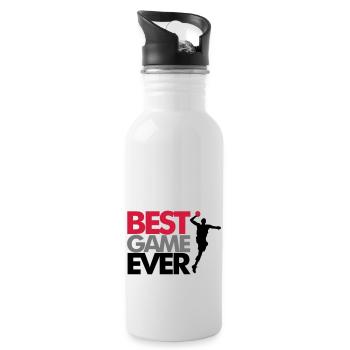 Best game ever - handball - Trinkflasche mit integriertem Trinkhalm - Weiß - Rechts