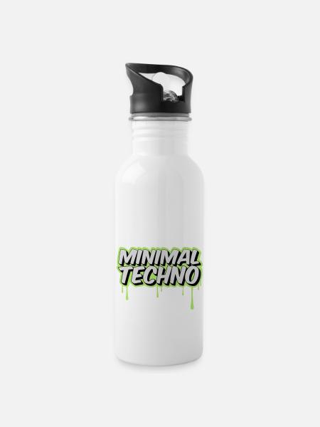 MINIMAL TECHNO - Water bottle with straw - white