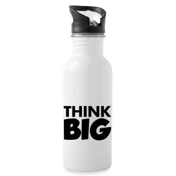 Think Big - Gourde avec paille intégrée - blanc - Droite