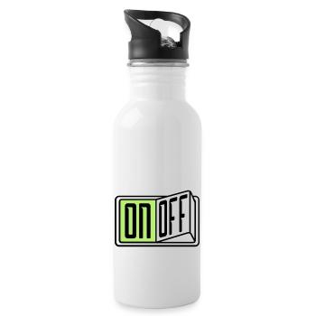 on off switch button button turn off - Water bottle with straw - white - Right