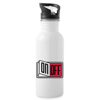 off on switch button button turn off - Water bottle with straw - white - Right