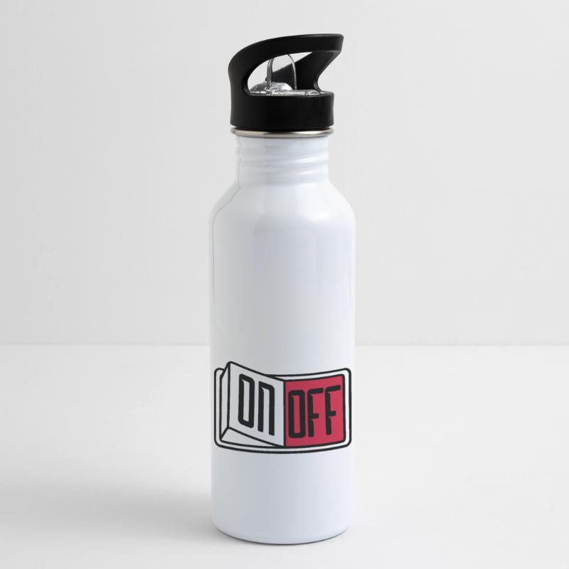 off on switch button button turn off Water bottle with straw