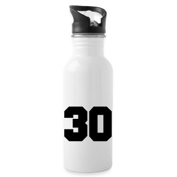 30 - Trinkflasche mit integriertem Trinkhalm - Weiß - Rechts