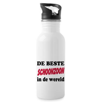 De beste schoonzoon in de wereld - Water bottle with straw - white - Right