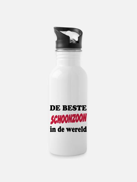 De beste schoonzoon in de wereld - Water bottle with straw - white