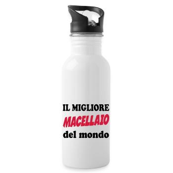 Il migliore macellaio del mondo - Gourde avec paille intégrée - blanc - Droite
