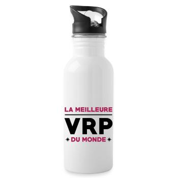 VRP / Commercial / Commerce / Vente / Vendeur - Gourde avec paille intégrée - blanc - Droite