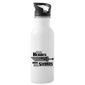 Real Heroes, Big Swords - Water bottle with straw - white - Right